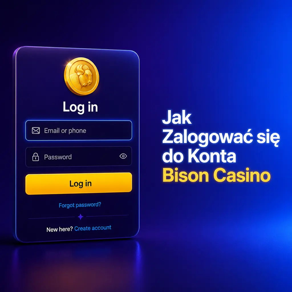 Ekran logowania do konta Bison Casino