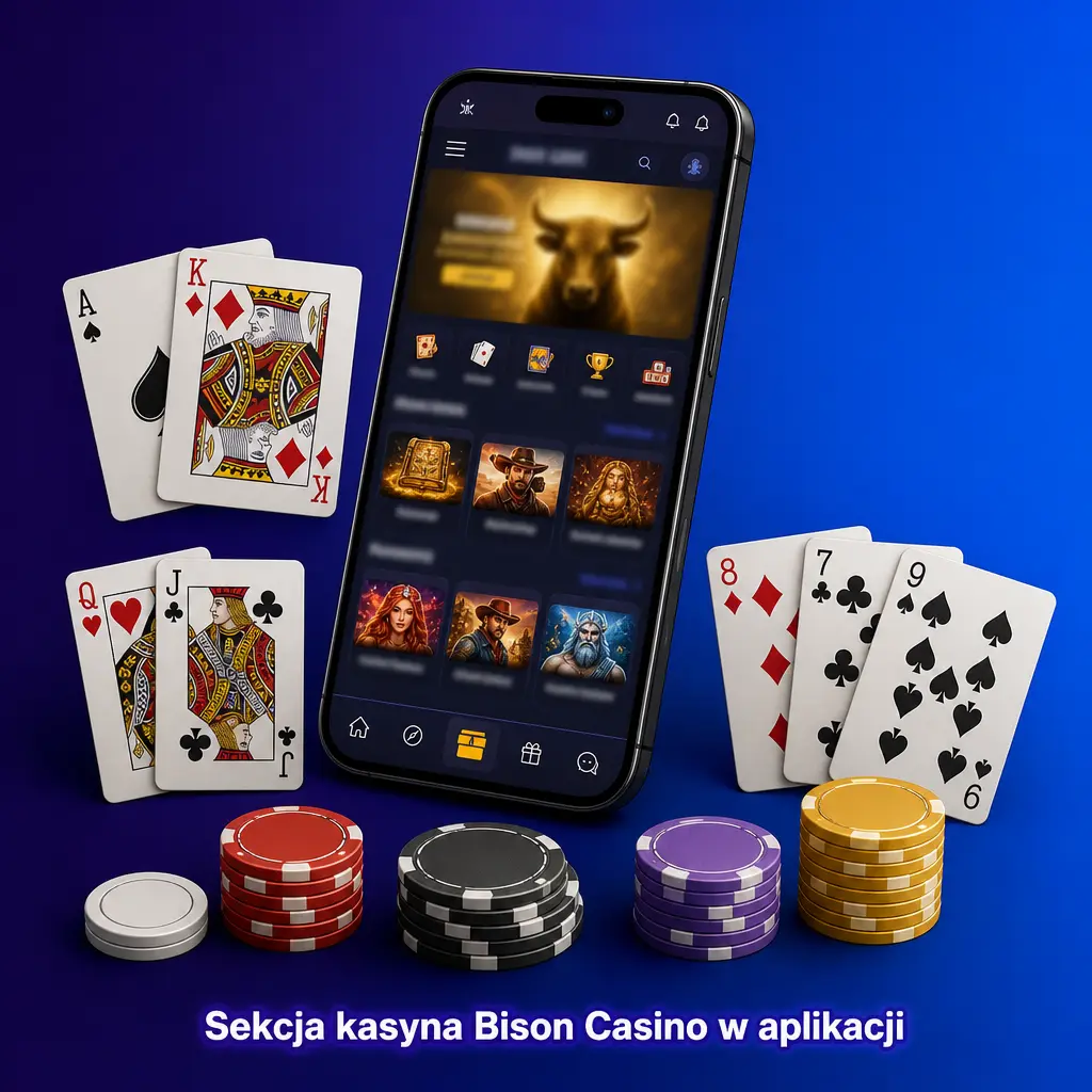 Sekcja kasyna w aplikacji Bison Casino